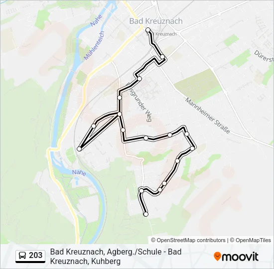 203 Bus Line Map