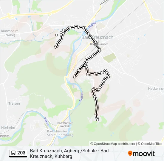 203 Bus Line Map
