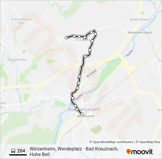 204 Bus Line Map