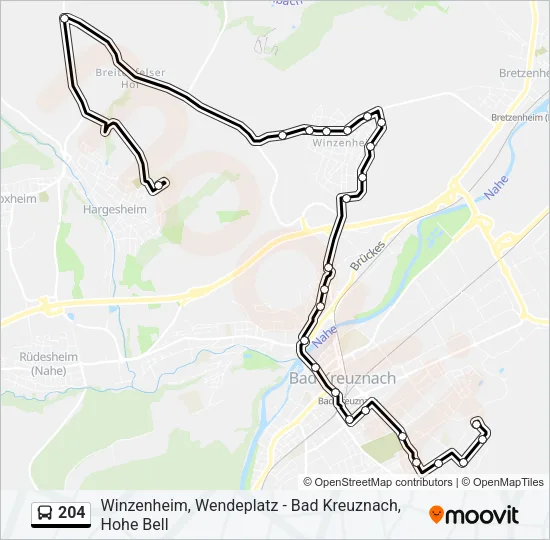 204 Bus Line Map