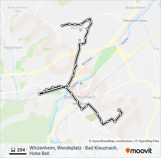 204 Bus Line Map