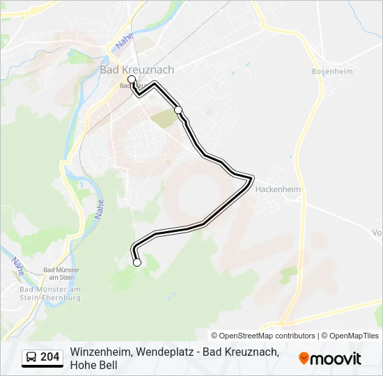 204 Bus Line Map