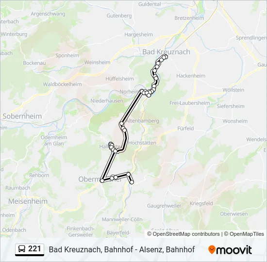 221 Bus Line Map