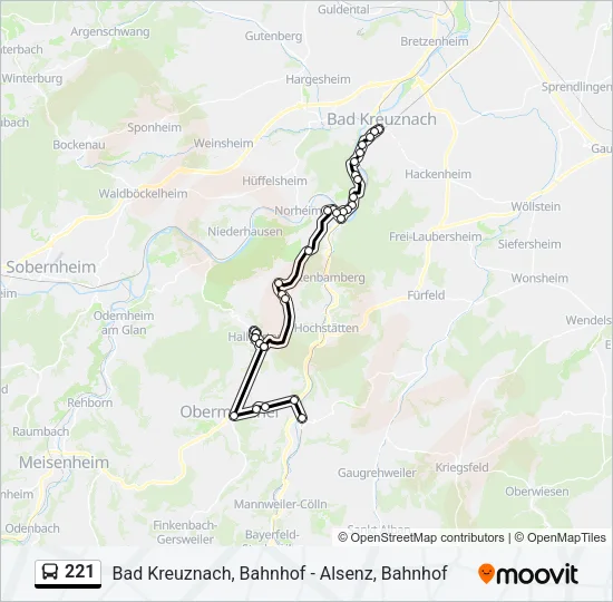 221 Bus Line Map