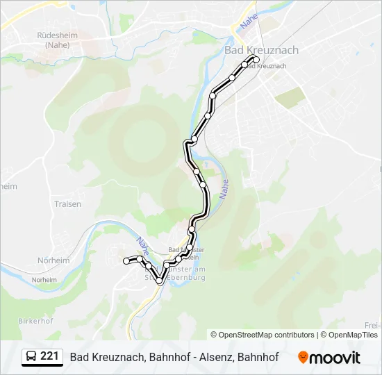 221 Bus Line Map