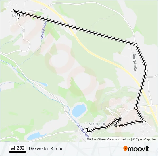 Автобус 232: карта маршрута