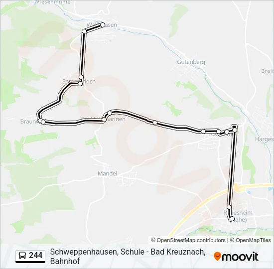 244 Bus Line Map