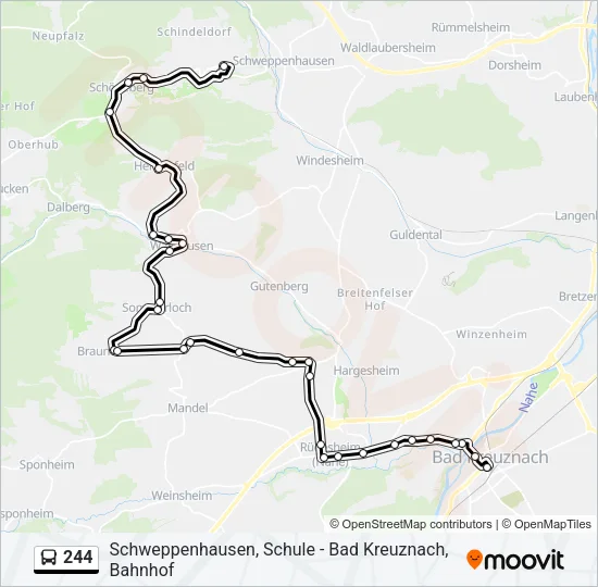 244 Bus Line Map
