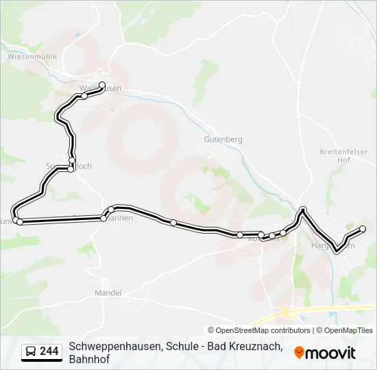 244 Bus Line Map