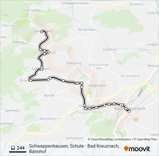 244 Bus Line Map