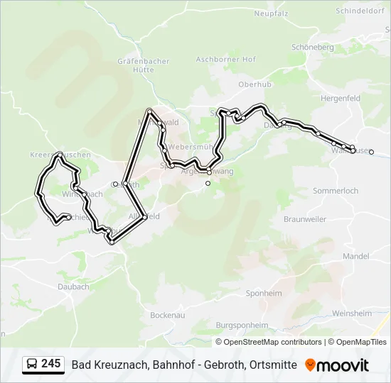 245 Bus Line Map