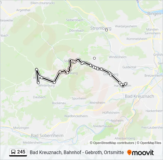 245 Bus Line Map