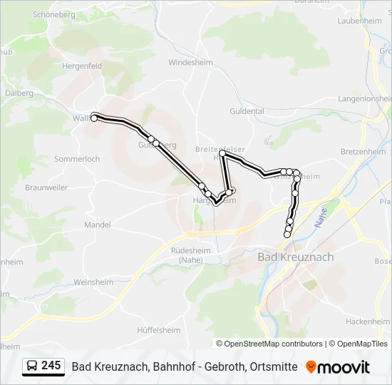 245 Bus Line Map
