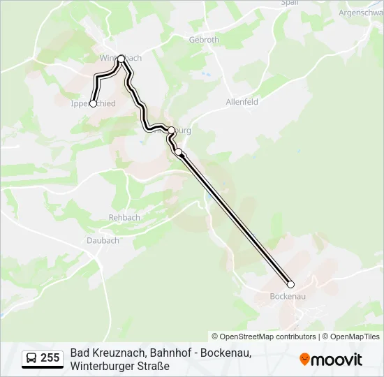 255 Bus Line Map