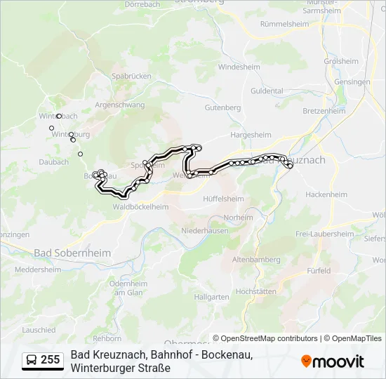 255 Bus Line Map
