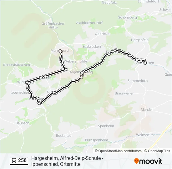 258 Bus Line Map