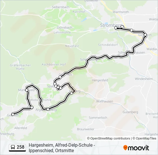 258 Bus Line Map