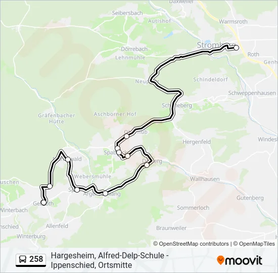 258 Bus Line Map