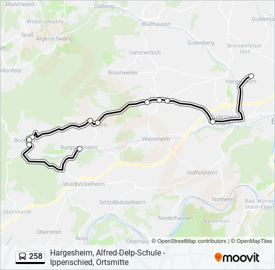258 Bus Line Map