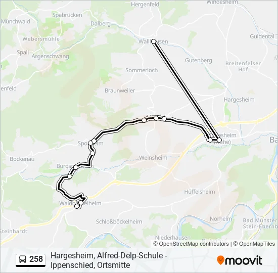258 Bus Line Map