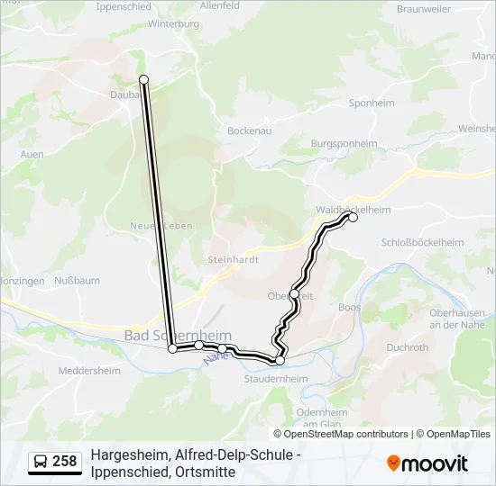 258 Bus Line Map