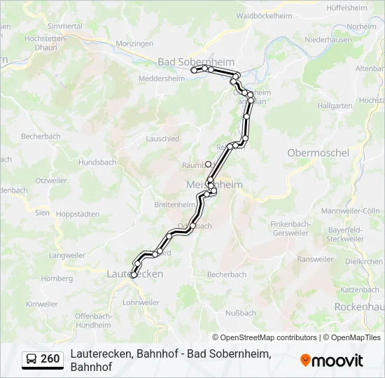 260 Bus Line Map