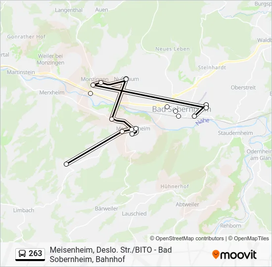 Автобус 263: карта маршрута