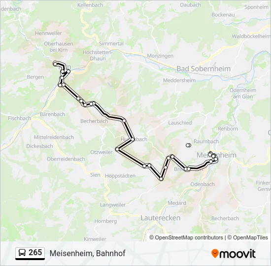 265 Bus Line Map