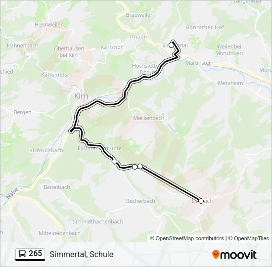 265 Bus Line Map