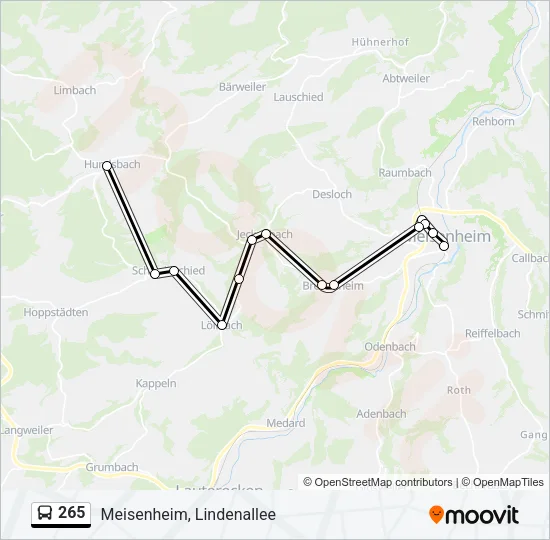 265 Bus Line Map