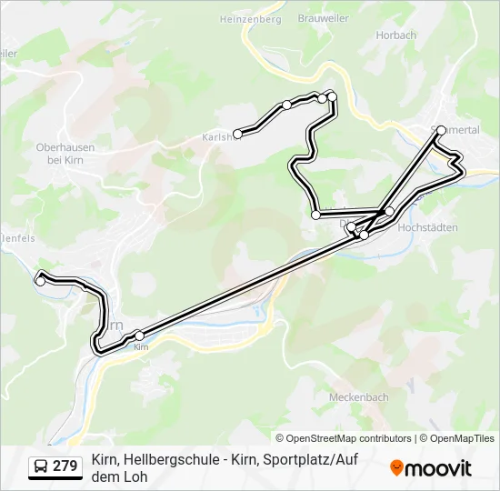 Автобус 279: карта маршрута
