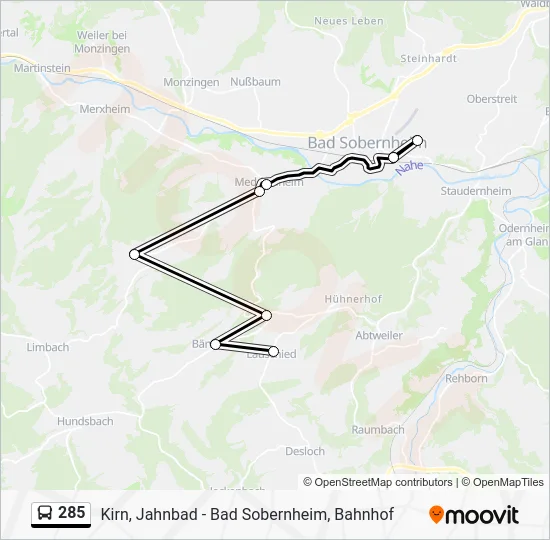 Автобус 285: карта маршрута