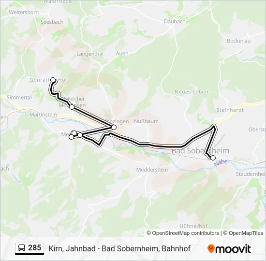 Автобус 285: карта маршрута