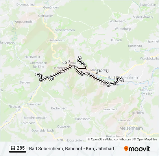285 Bus Line Map