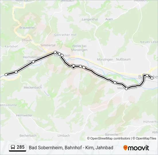 285 Bus Line Map