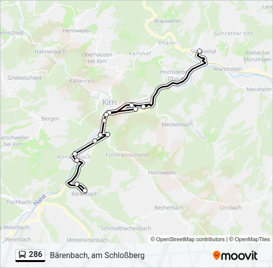 286 Bus Line Map