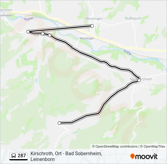 287 Bus Line Map