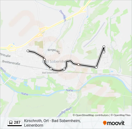 287 Bus Line Map