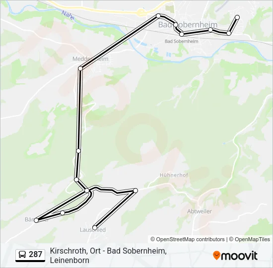 287 Bus Line Map
