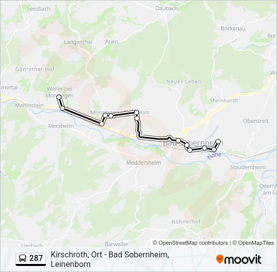 287 Bus Line Map