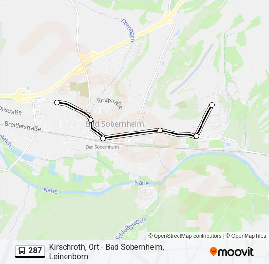 287 Bus Line Map