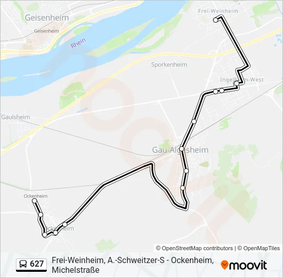 627 Bus Line Map