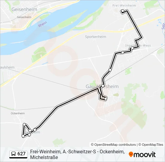 627 Bus Line Map