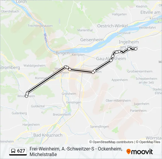 627 Bus Line Map