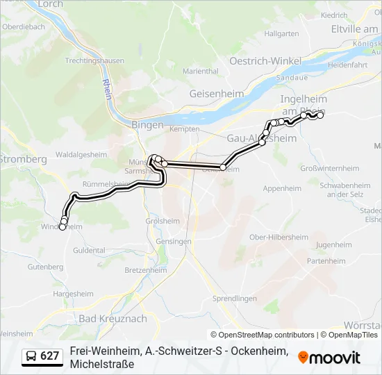 627 Bus Line Map