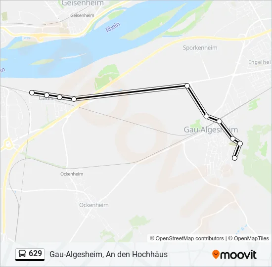 629 Bus Line Map