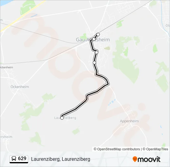 629 Bus Line Map