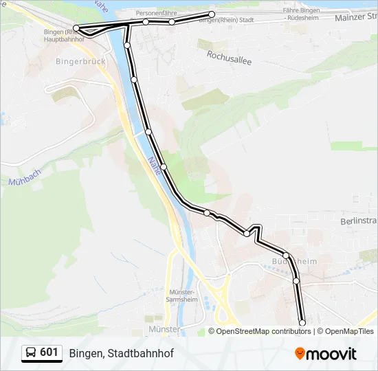 601 Bus Line Map