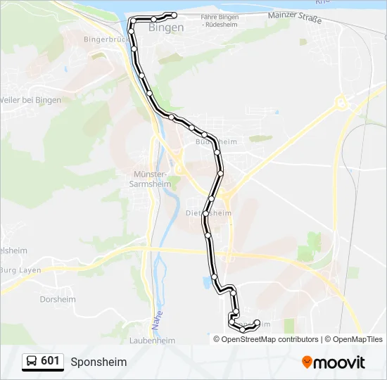 601 Bus Line Map