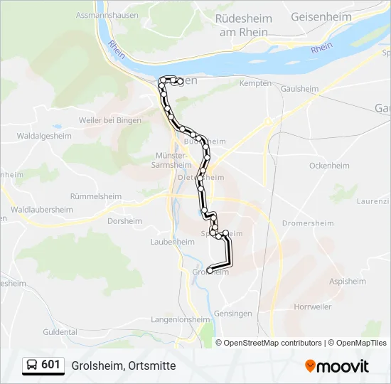 601 Bus Line Map